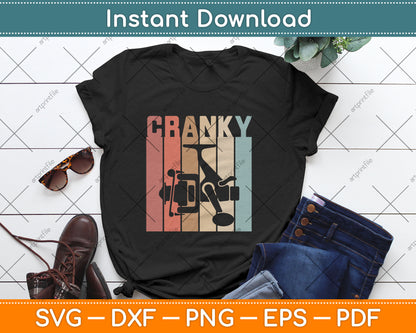 Cranky Fishing Funny Fathers Day Fishing Vintage Svg Digital Cutting File