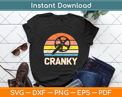 Cranky Vintage Sun funny Bicycle Lovers Cycling Cranky Svg Digital Cutting File