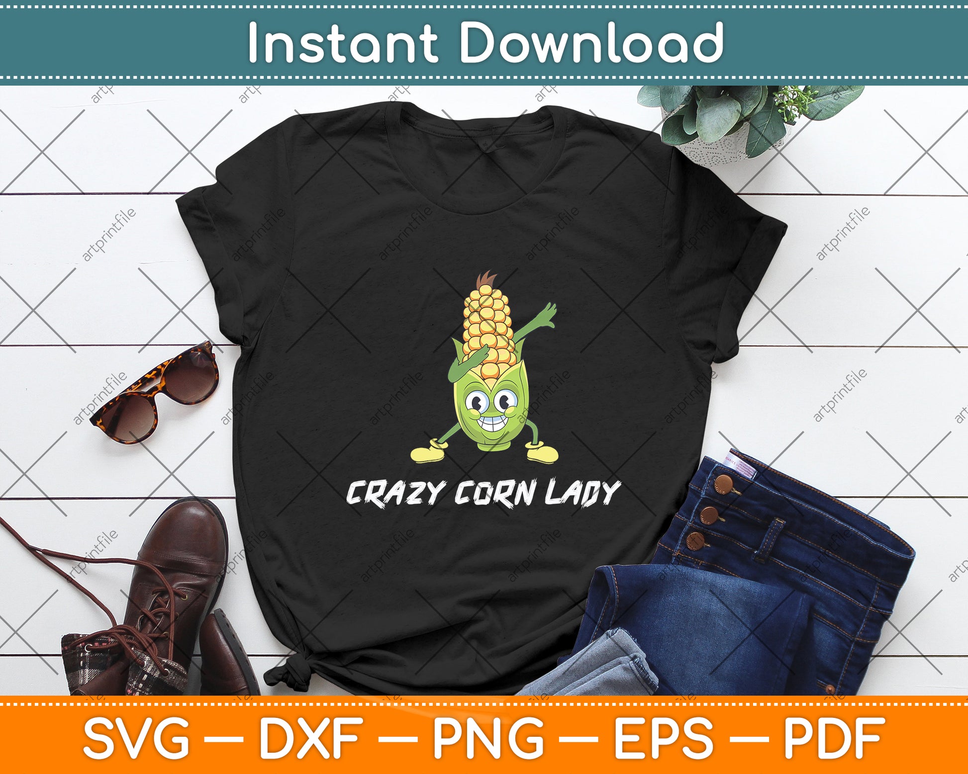 Crazy Corn Lady Funny Corn Svg Digital Cutting File