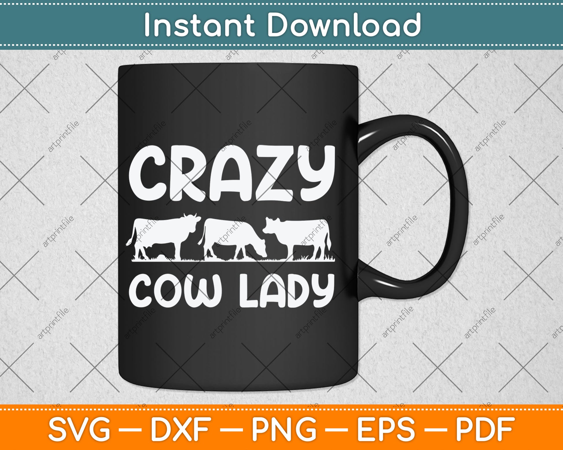 Crazy Cow Lady Cow Lover Svg Digital Cutting File