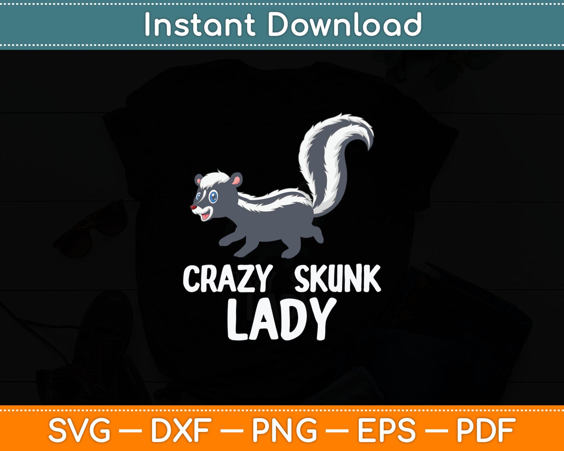 Crazy Skunk Lady Svg Digital Cutting File