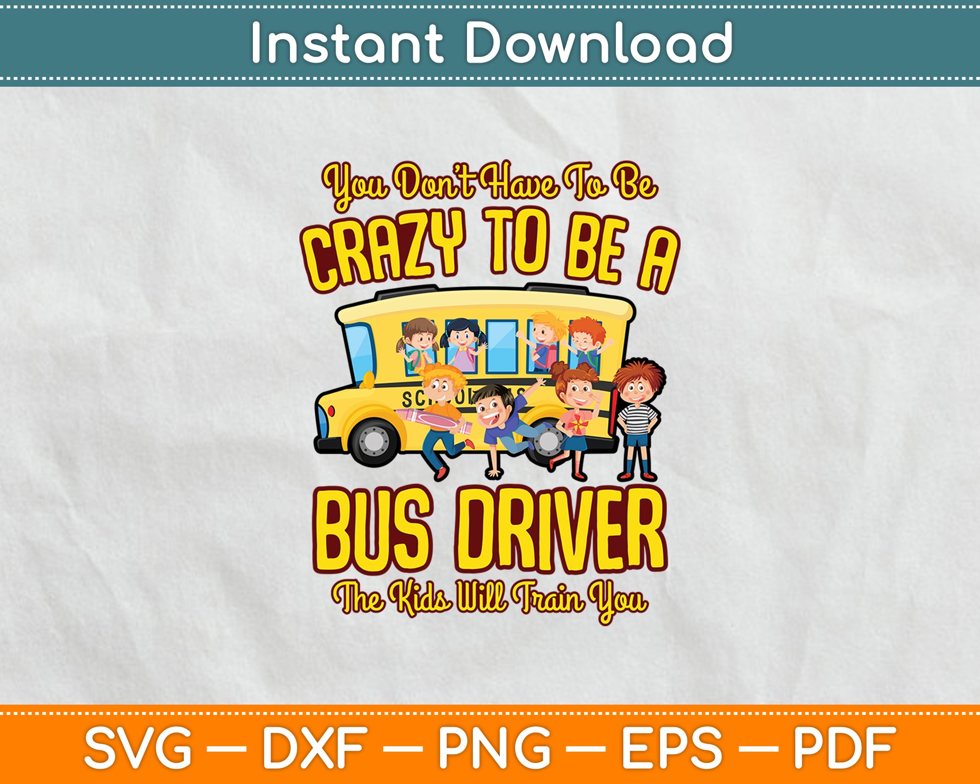 Crazy To Be A Bus Driver School Bus Driving Back To School Svg Digital Cutting File