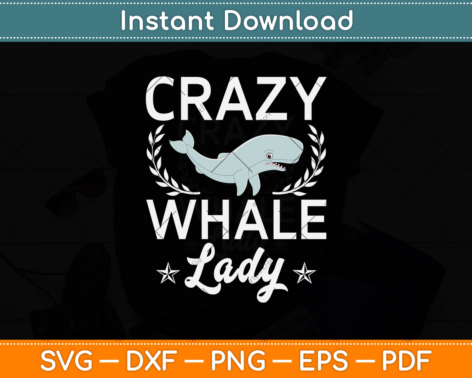 Crazy Whale Lady Svg Png Dxf Digital Cutting File