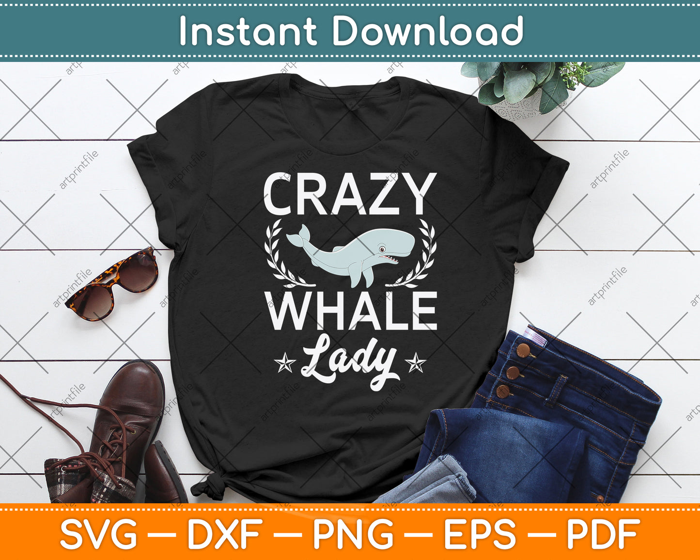 Crazy Whale Lady Svg Png Dxf Digital Cutting File