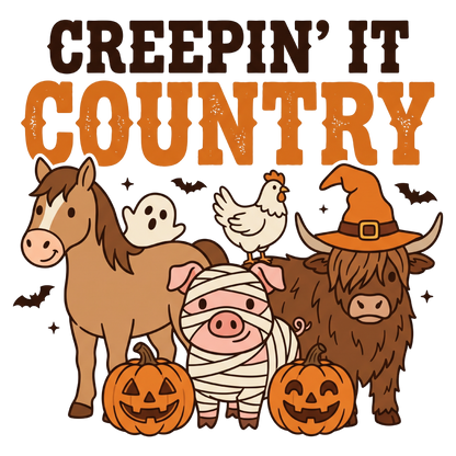 Creepin' It Country Halloween PNG