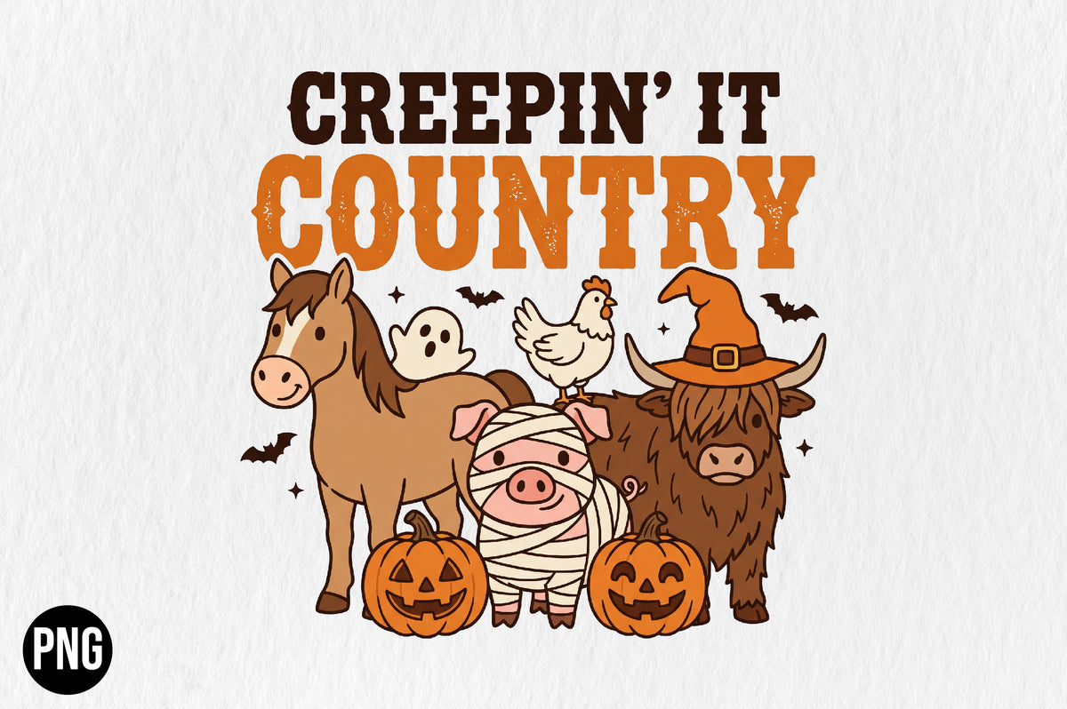 Creepin' It Country Halloween PNG