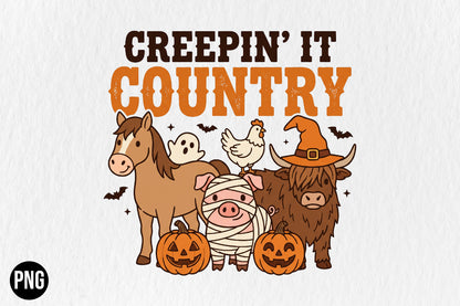 Creepin' It Country Halloween PNG