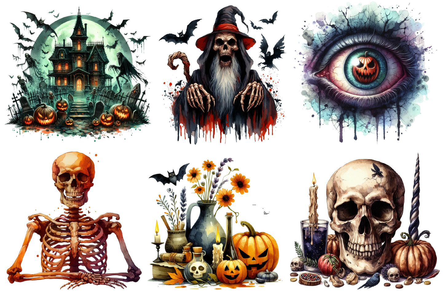 Creepy Halloween Horror PNG Bundle Spooky Clipart