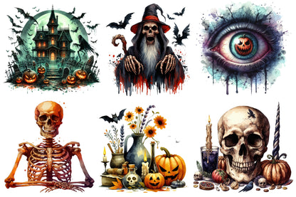 Creepy Halloween Horror PNG Bundle Spooky Clipart