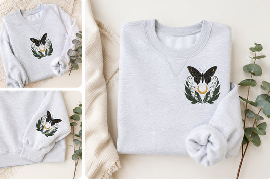 Crescent Moth Machine Embroidery Design