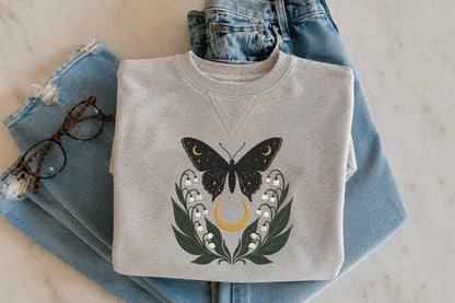 Crescent Moth Machine Embroidery Design