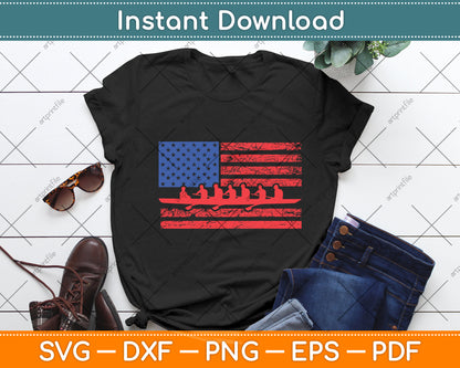 Crew Rowing Boat Oars Us American Flag Svg Digital Cutting File