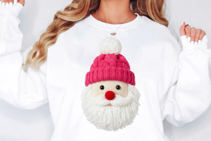 Crochet Faux Yarn Christmas Santa PNG