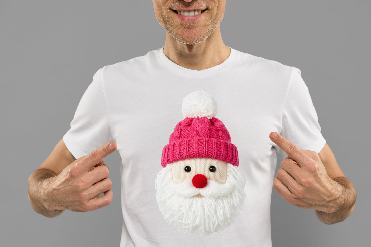 Crochet Faux Yarn Christmas Santa PNG