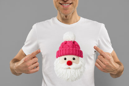 Crochet Faux Yarn Christmas Santa PNG