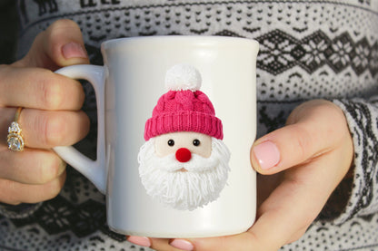 Crochet Faux Yarn Christmas Santa PNG
