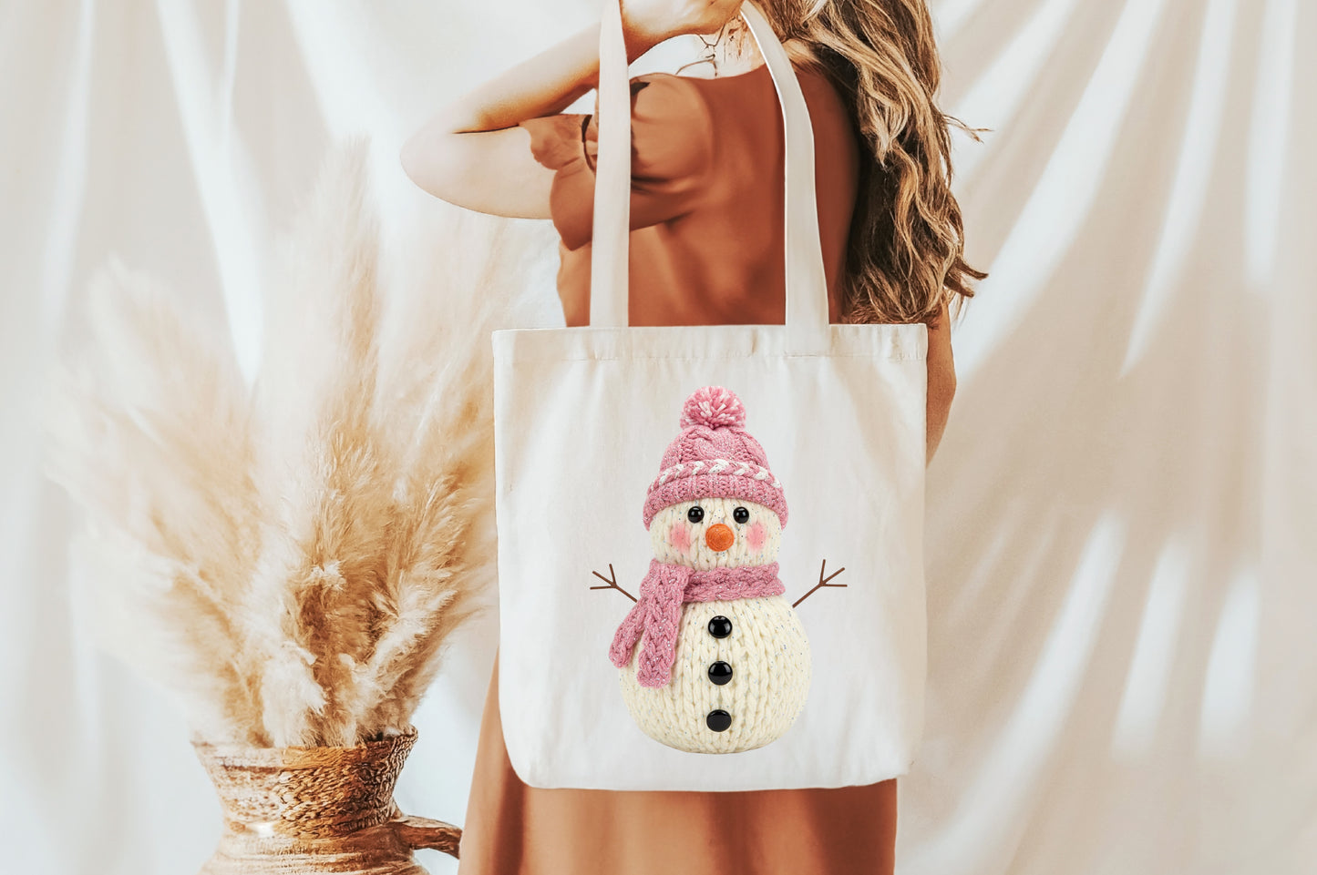 Faux Yarn Christmas Snowman PNG
