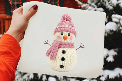 Faux Yarn Christmas Snowman PNG