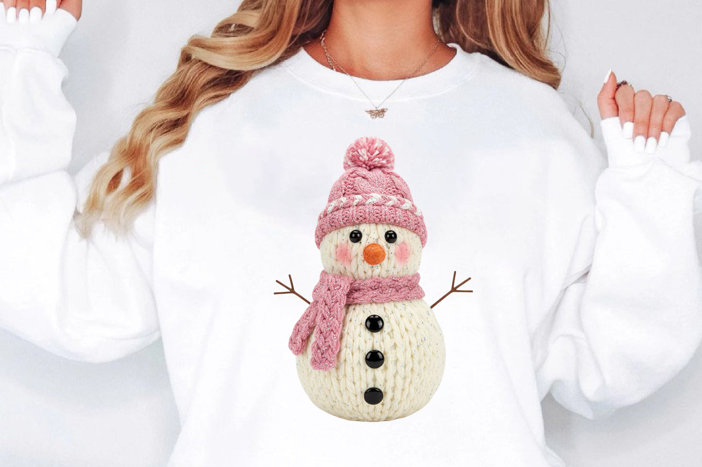 Faux Yarn Christmas Snowman PNG