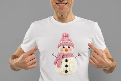 Faux Yarn Christmas Snowman PNG