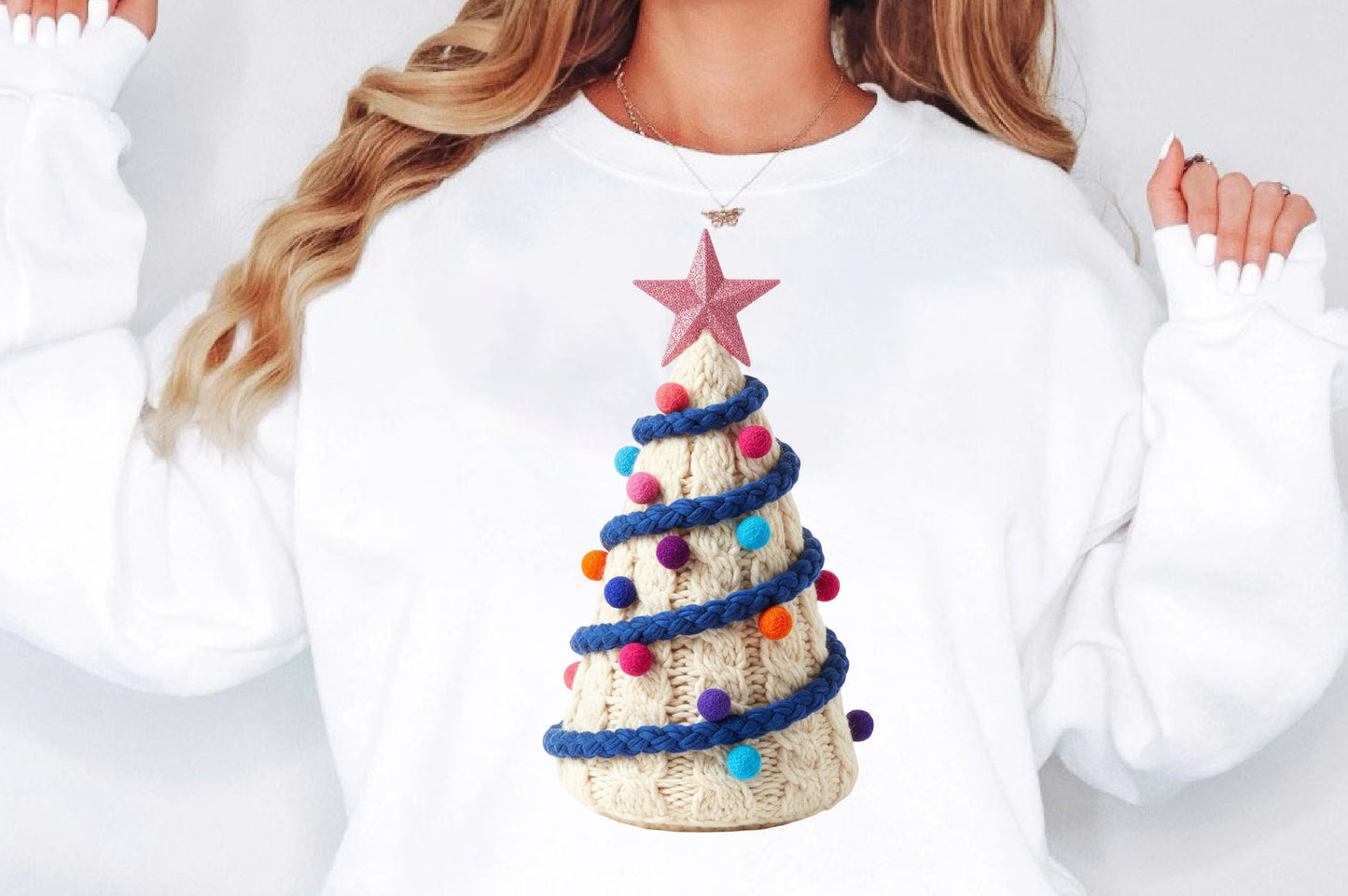Crochet Faux Yarn Christmas Tree PNG