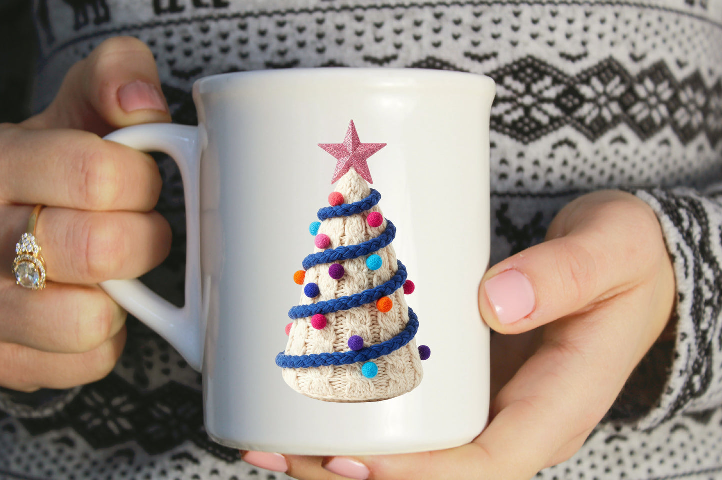 Crochet Faux Yarn Christmas Tree PNG
