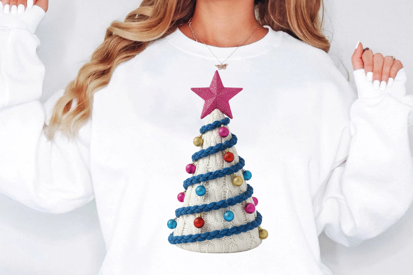 Crochet Faux Yarn Christmas Tree PNG