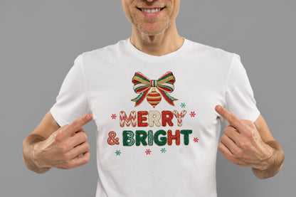 Crochet Yarn Merry & Bright Christmas PNG Sublimation