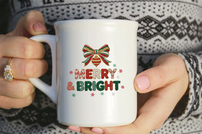 Crochet Yarn Merry & Bright Christmas PNG Sublimation