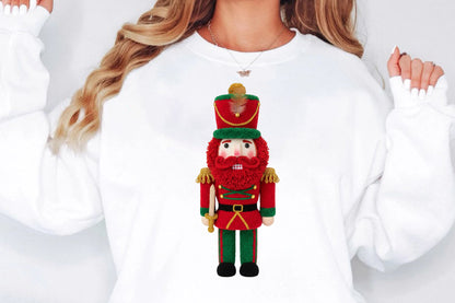 Crochet Faux Yarn Christmas Nutcracker PNG