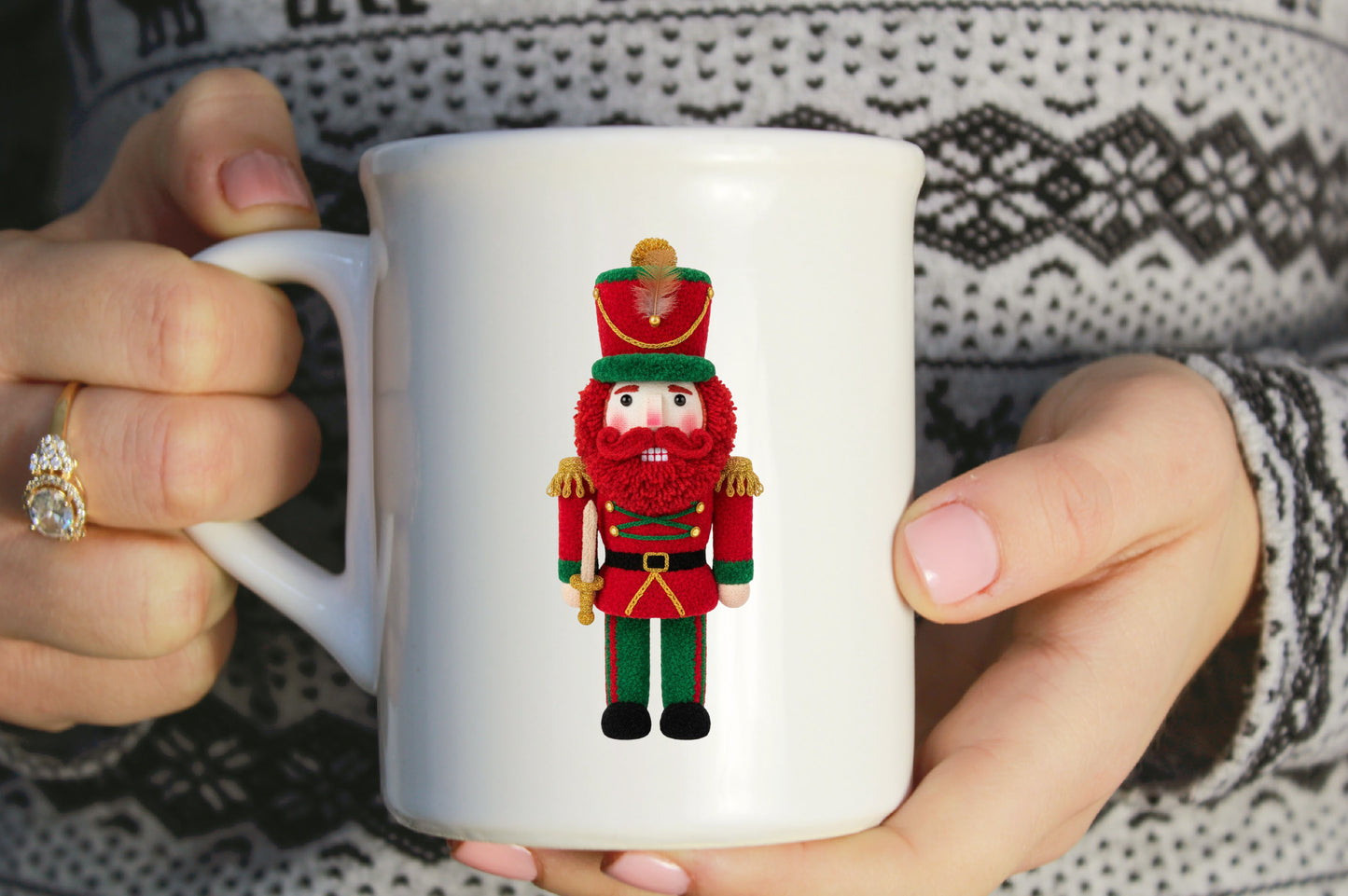 Crochet Faux Yarn Christmas Nutcracker PNG