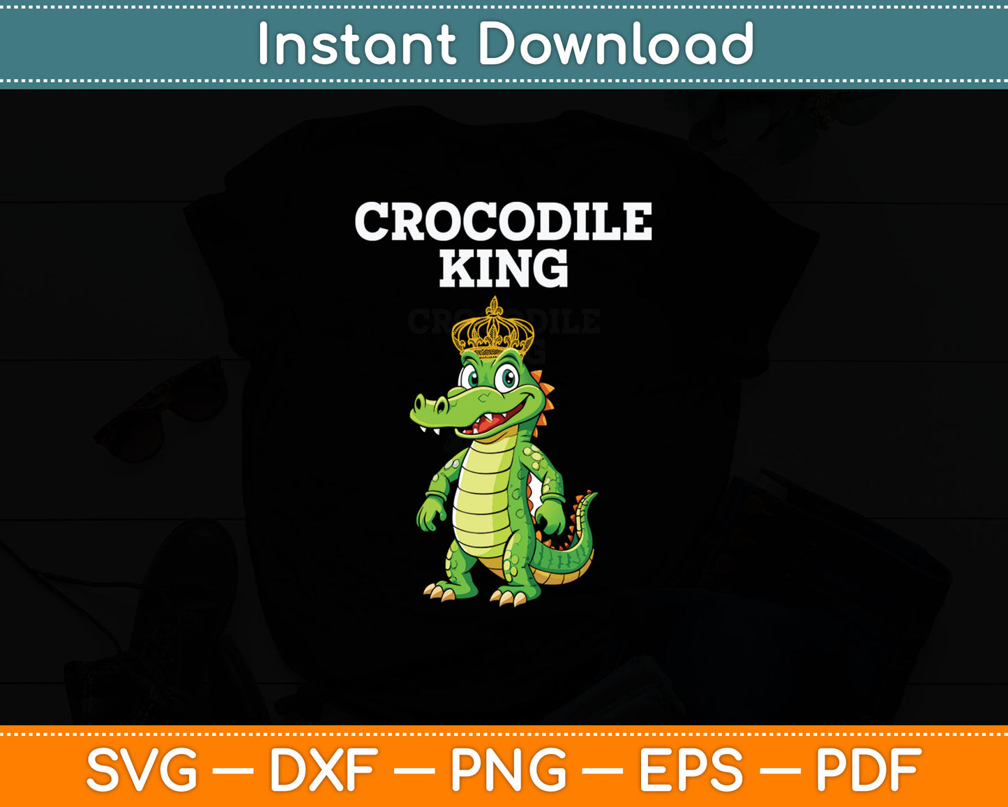 Crocodile King Svg Digital Cutting File
