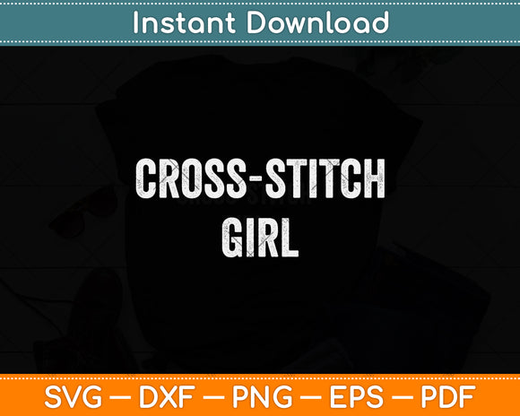 Cross-stitch Girl Mothers Day Svg Png Dxf Digital Cutting File