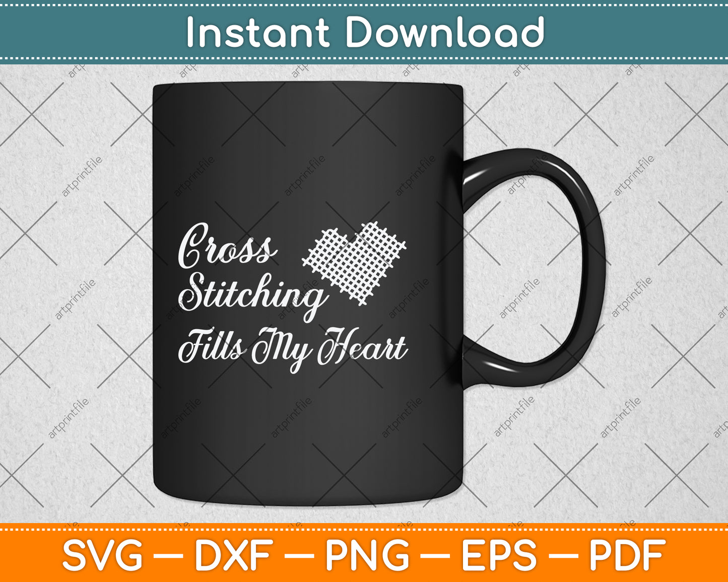Cross Stitch Fills My Heart Svg Png Dxf Digital Cutting File