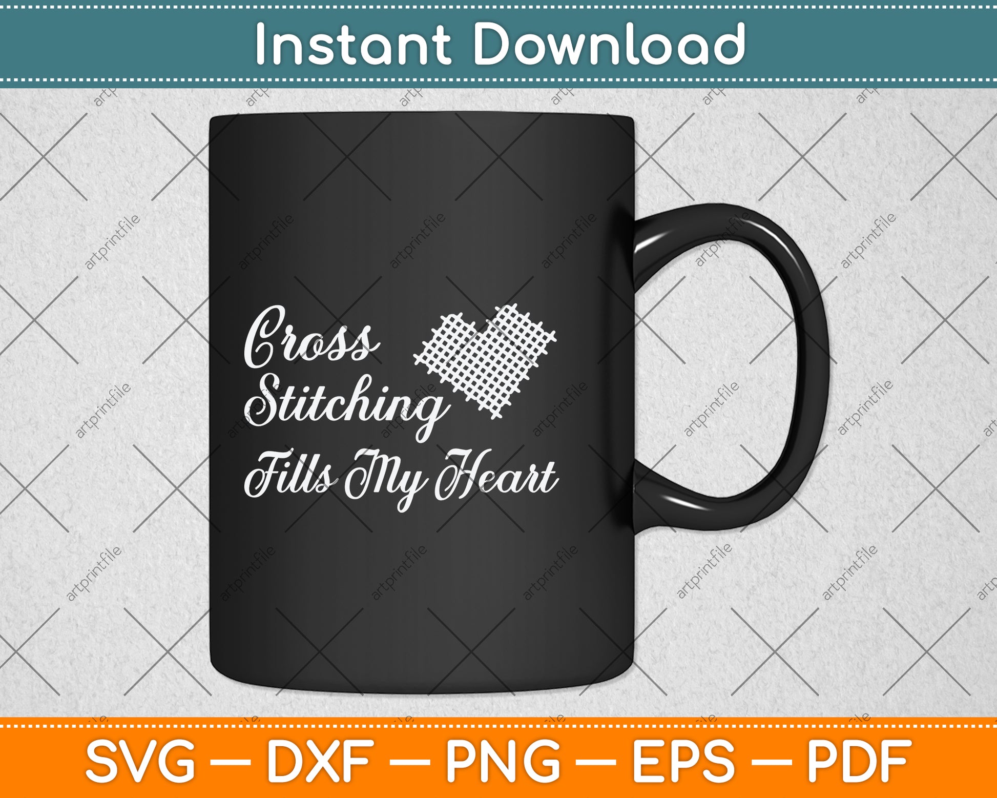 Cross Stitch Fills My Heart Svg Png Dxf Digital Cutting File