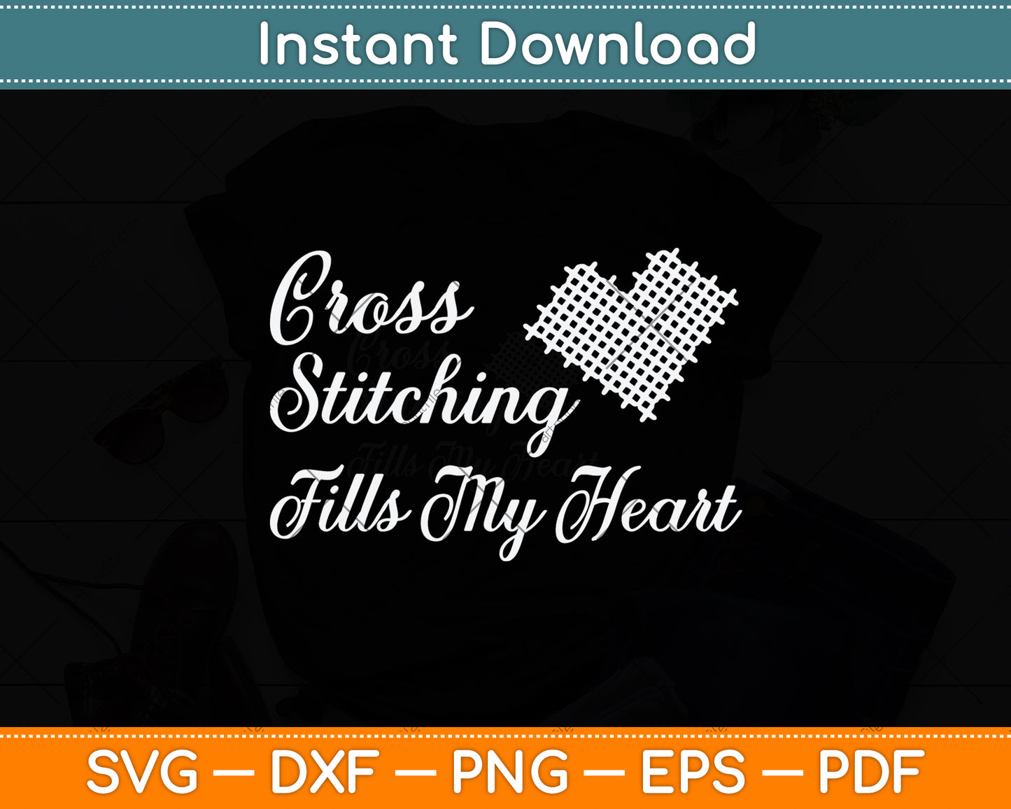 Cross Stitch Fills My Heart Svg Png Dxf Digital Cutting File