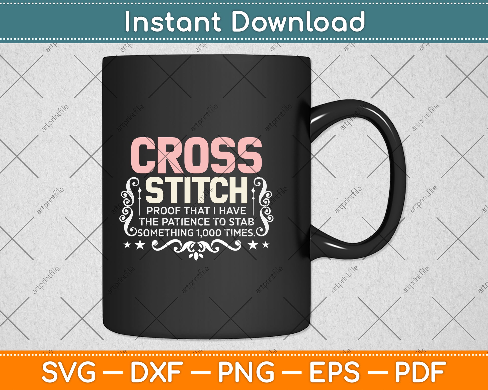 Cross Stitch Funny Sewing Quilting Stitching Svg Png Dxf Digital Cutting File