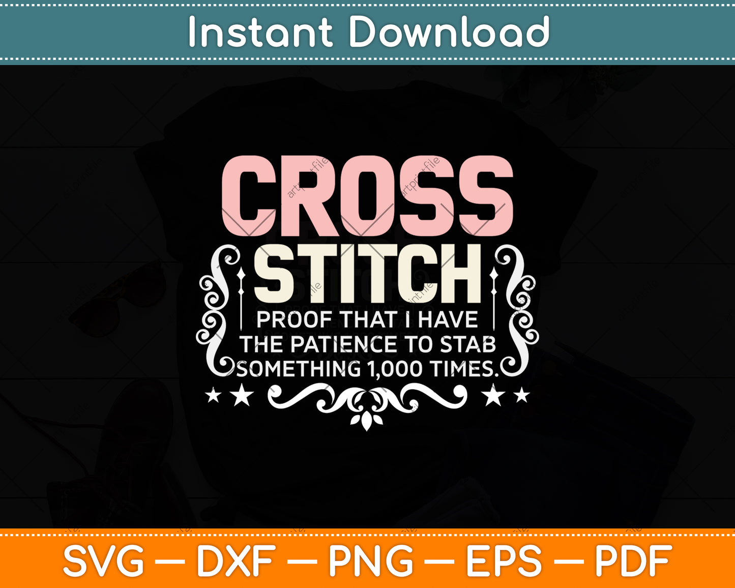 Cross Stitch Funny Sewing Quilting Stitching Svg Png Dxf Digital Cutting File