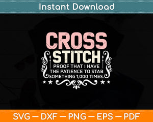 Cross Stitch Funny Sewing Quilting Stitching Svg Png Dxf Digital Cutting File