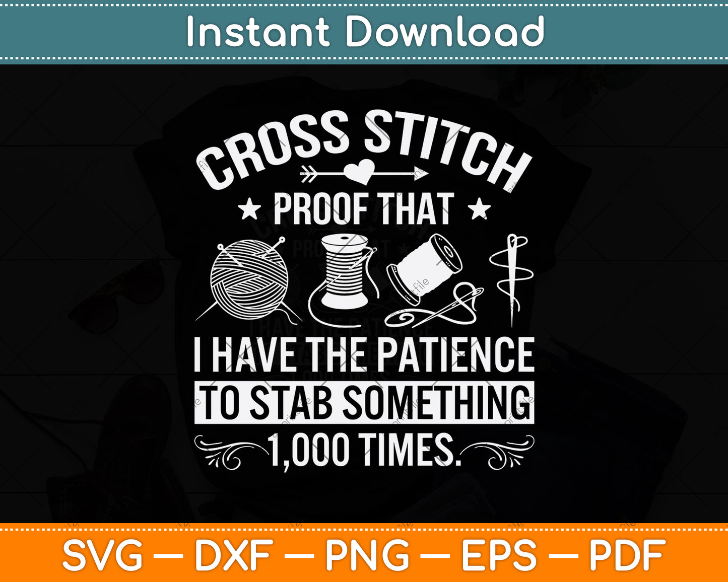 Cross Stitch Patience Stab Something 1000 Times Cross Stitch Svg Digital Cutting File