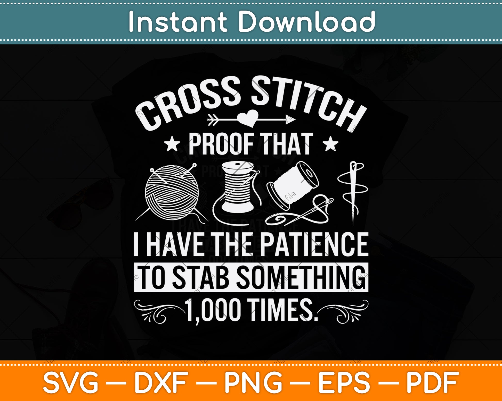 Cross Stitch Patience Stab Something 1000 Times Cross Stitch Svg Digital Cutting File