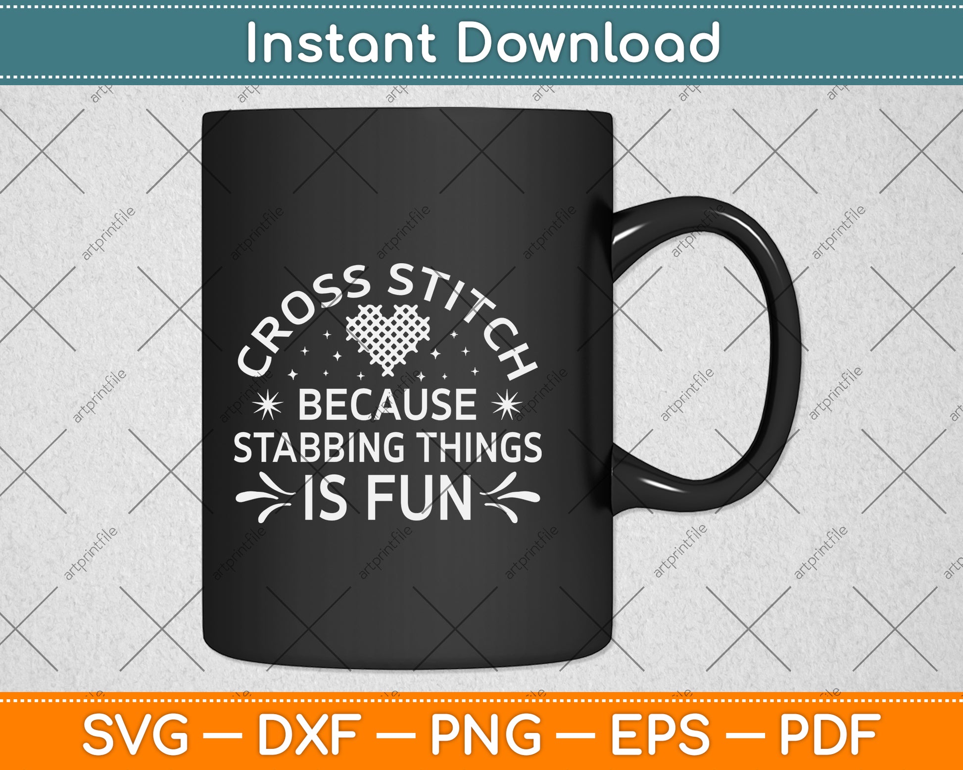 Cross Stitch Stabbing Things Is Fun Funny Svg Png Dxf Digital Cutting File