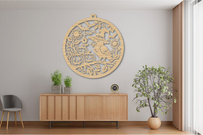 Crow Halloween Ornament Laser Cut SVG