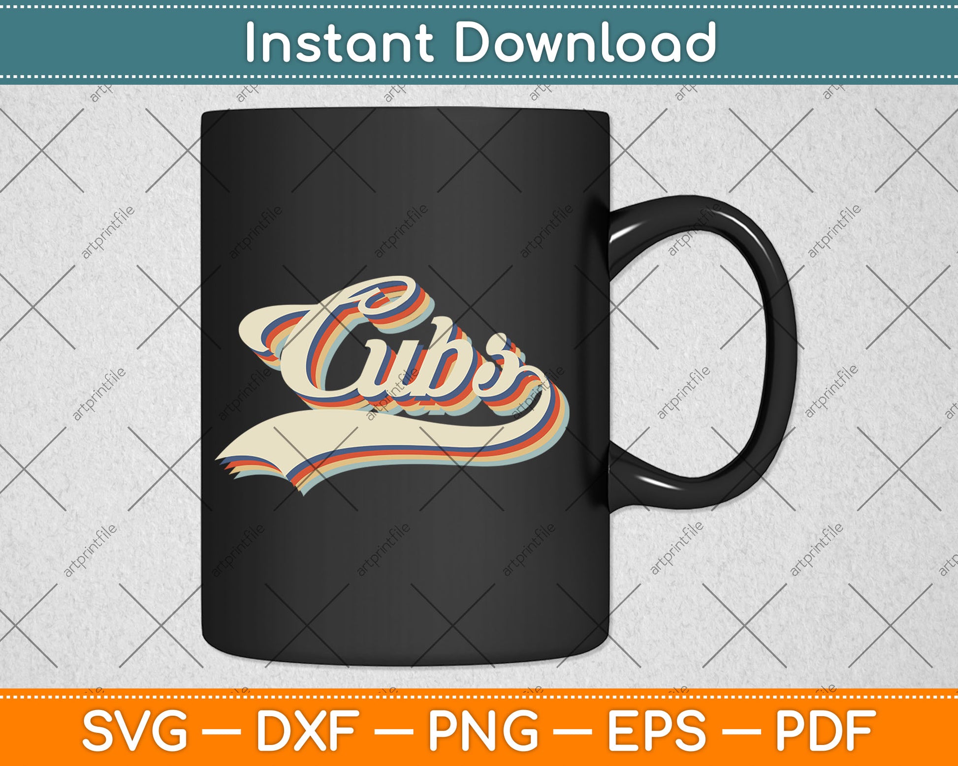Cubs Sports Name Vintage Retro Svg Digital Cutting File