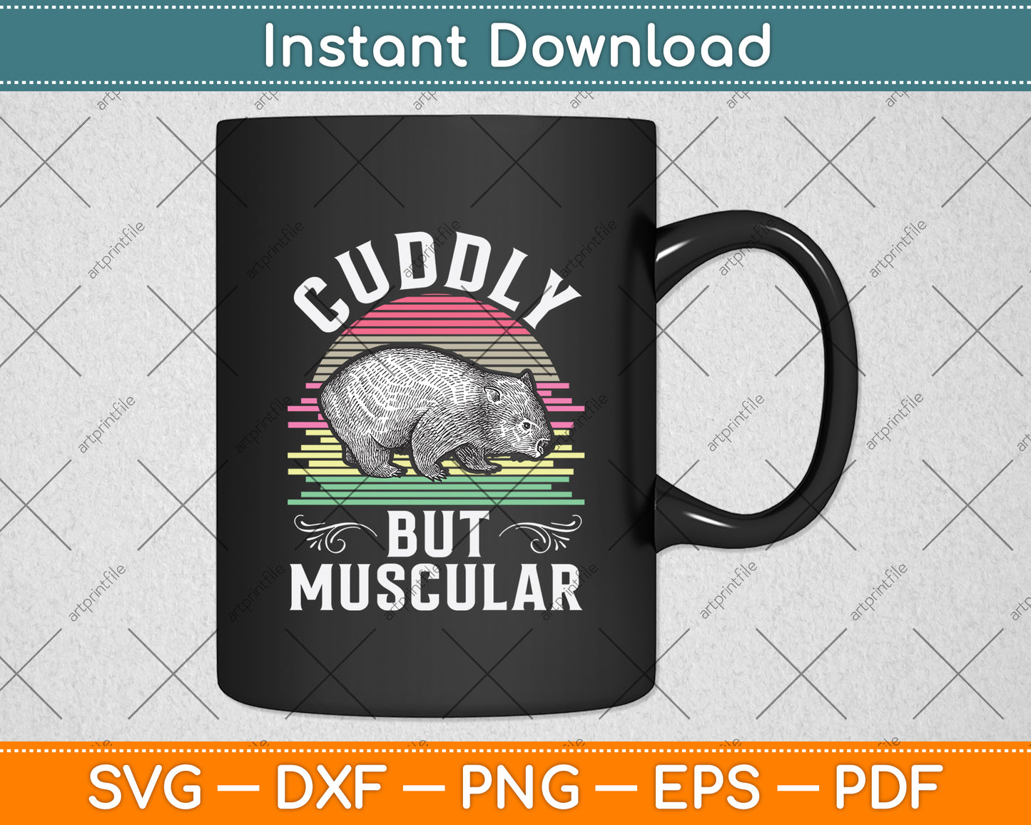 Cuddly But Muscular Wombat Svg Png Dxf Digital Cutting File