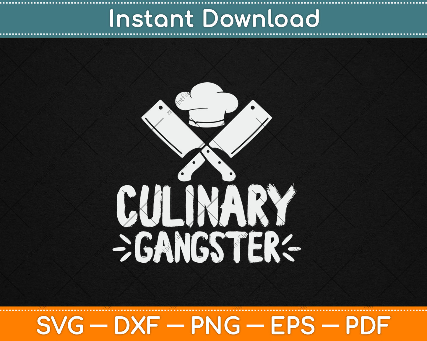 Culinary Gangster Chef Cooking Svg Digital Cutting File