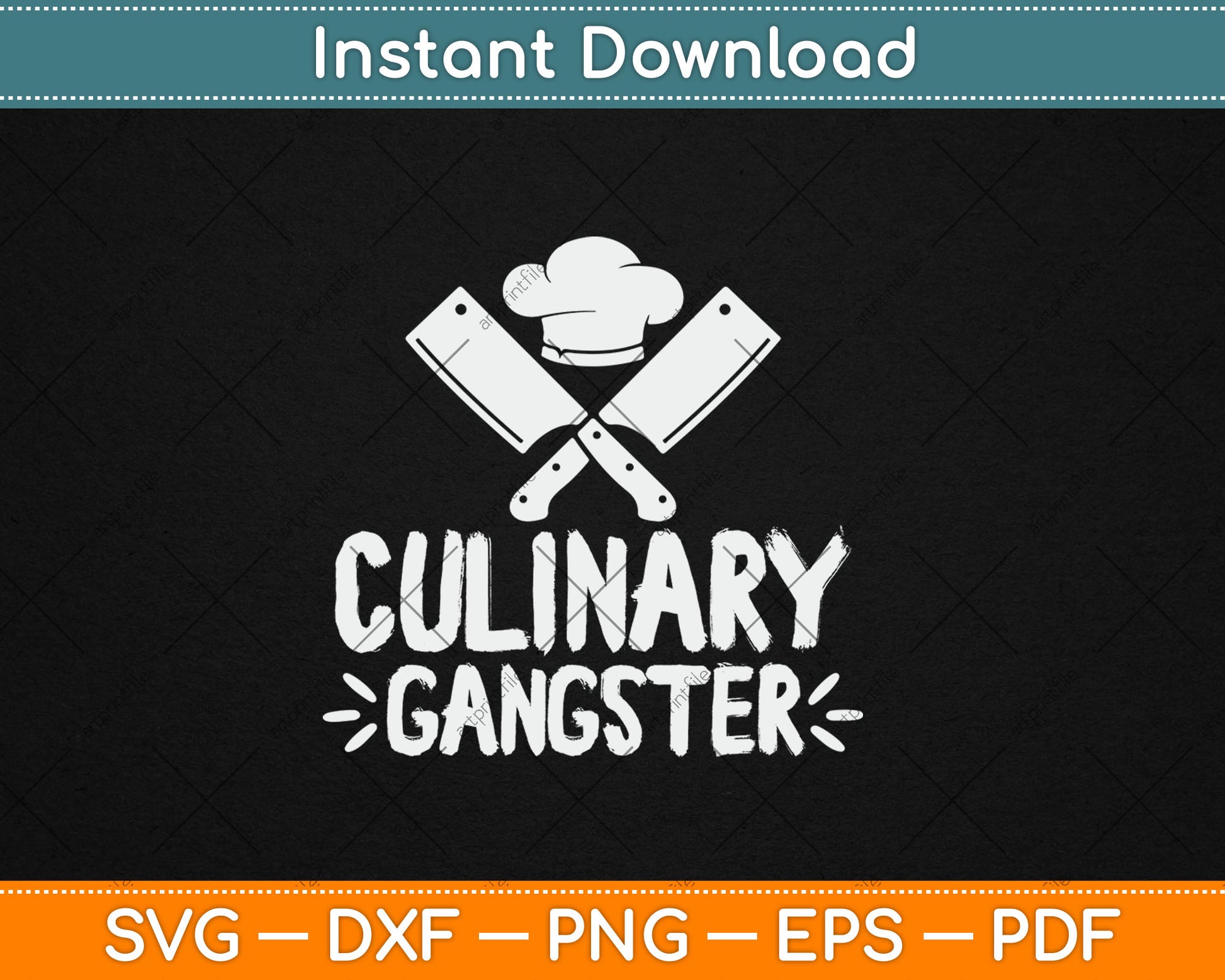 Culinary Gangster Chef Cooking Svg Digital Cutting File