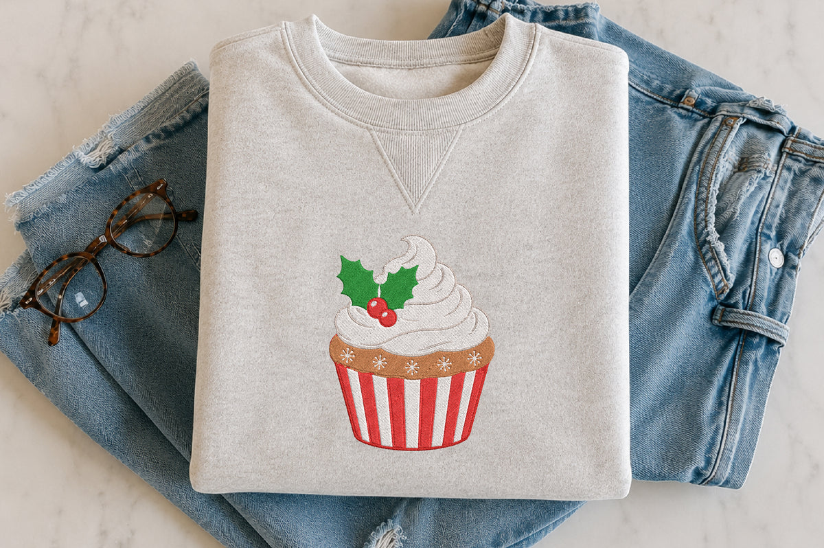 Christmas Cupcake Embroidery Design