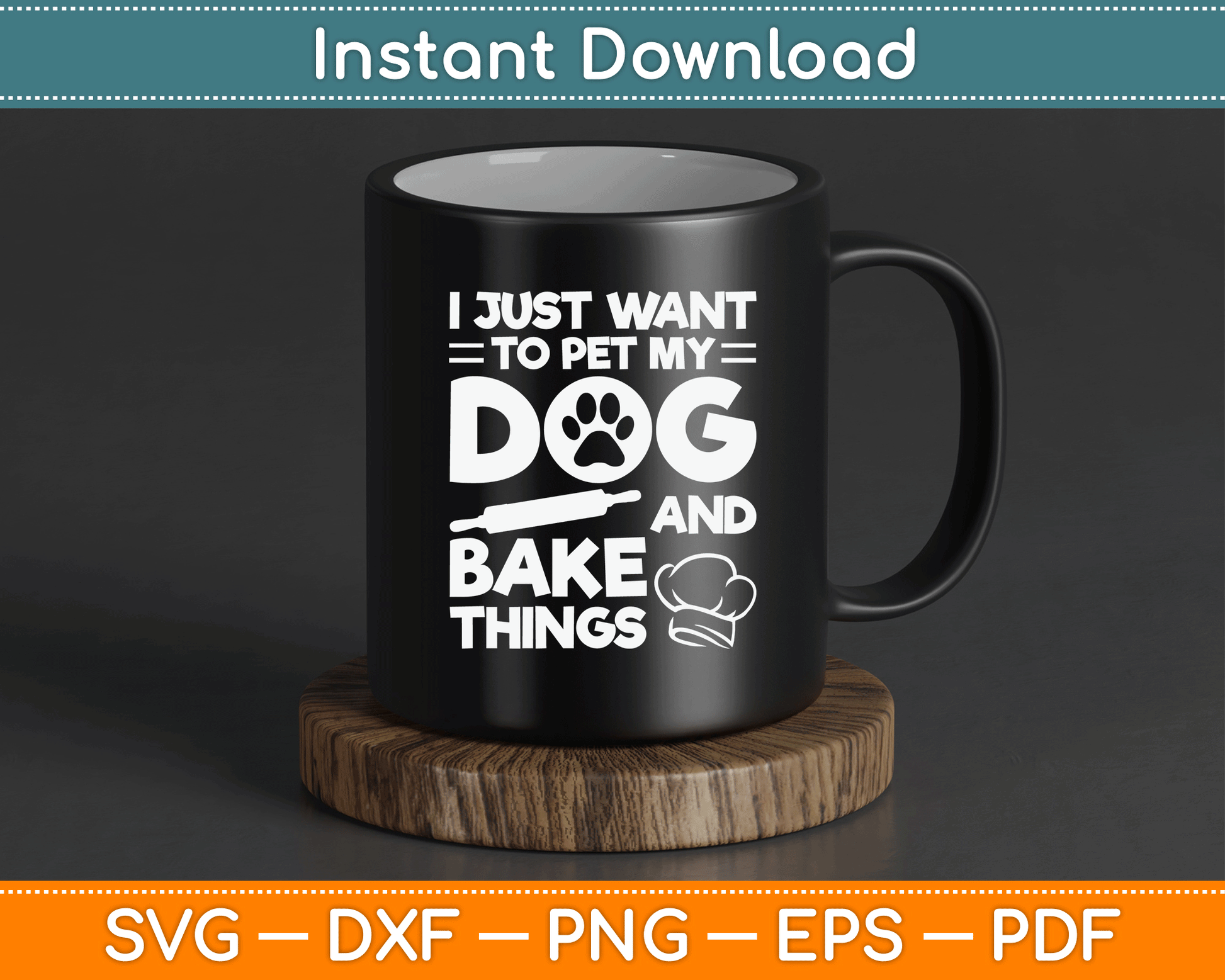 Cute baking quote SVG design for aprons, mugs, kitchen decor, and gifts