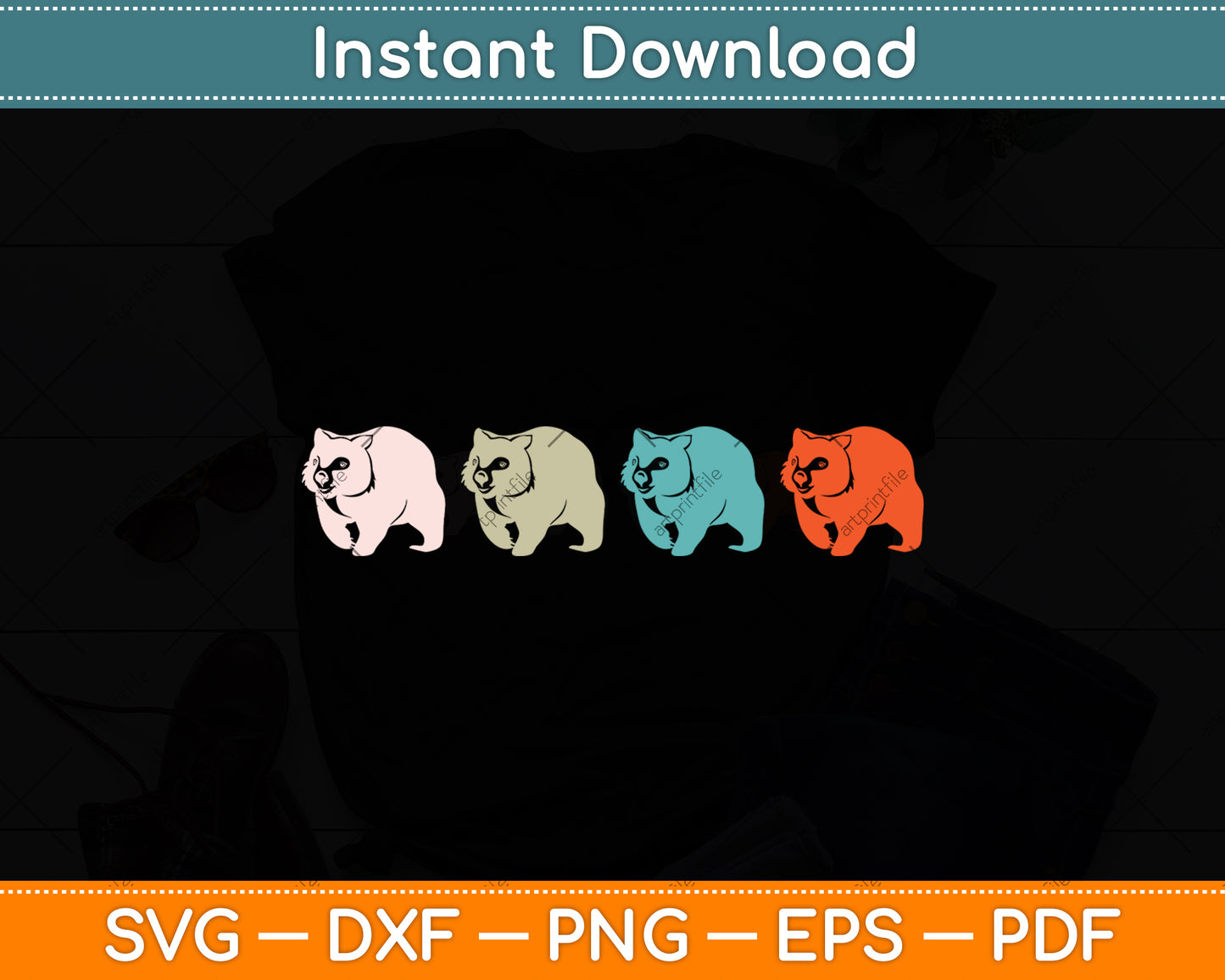 Cute Animal Aussie Retro Wombat Svg Png Dxf Digital Cutting File